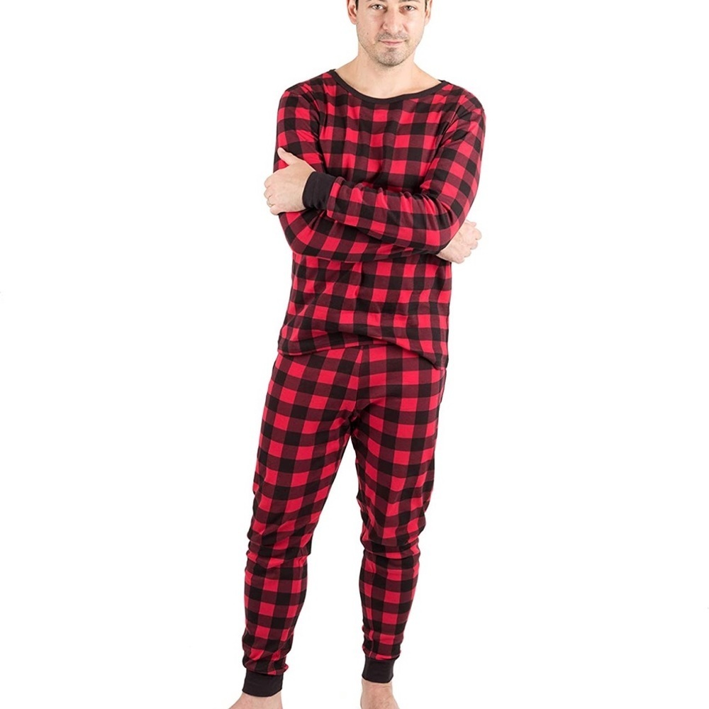 Leveret Men's Pajamas Fitted Striped Christmas 2 Piece Pjs Set Sleepwear L